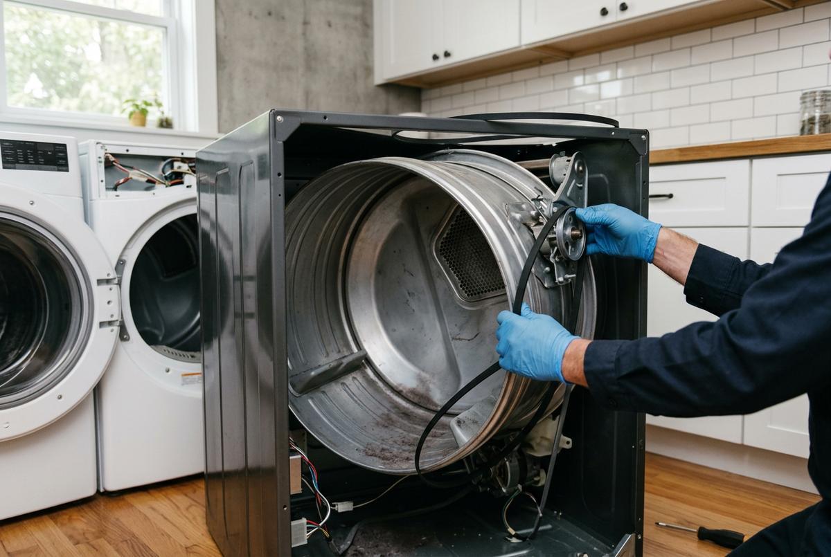 Dryer Repair technician at work