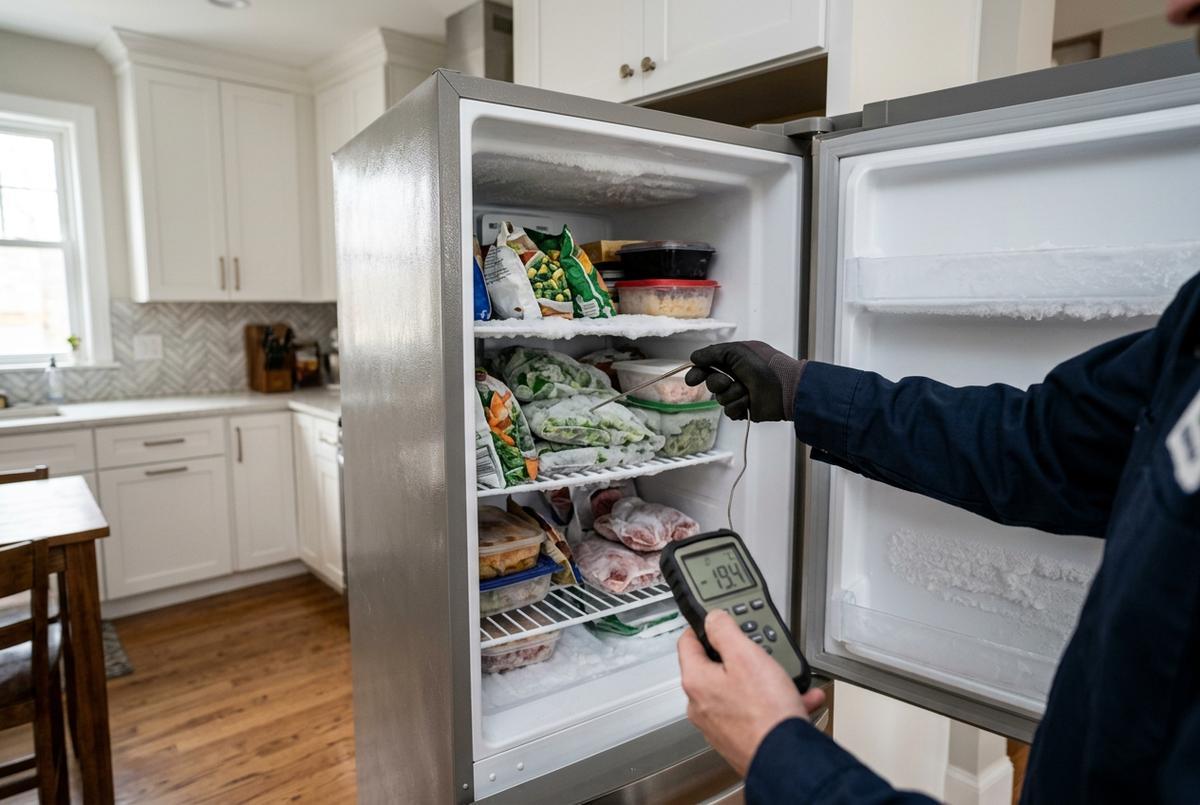 Freezer Repair technician at work